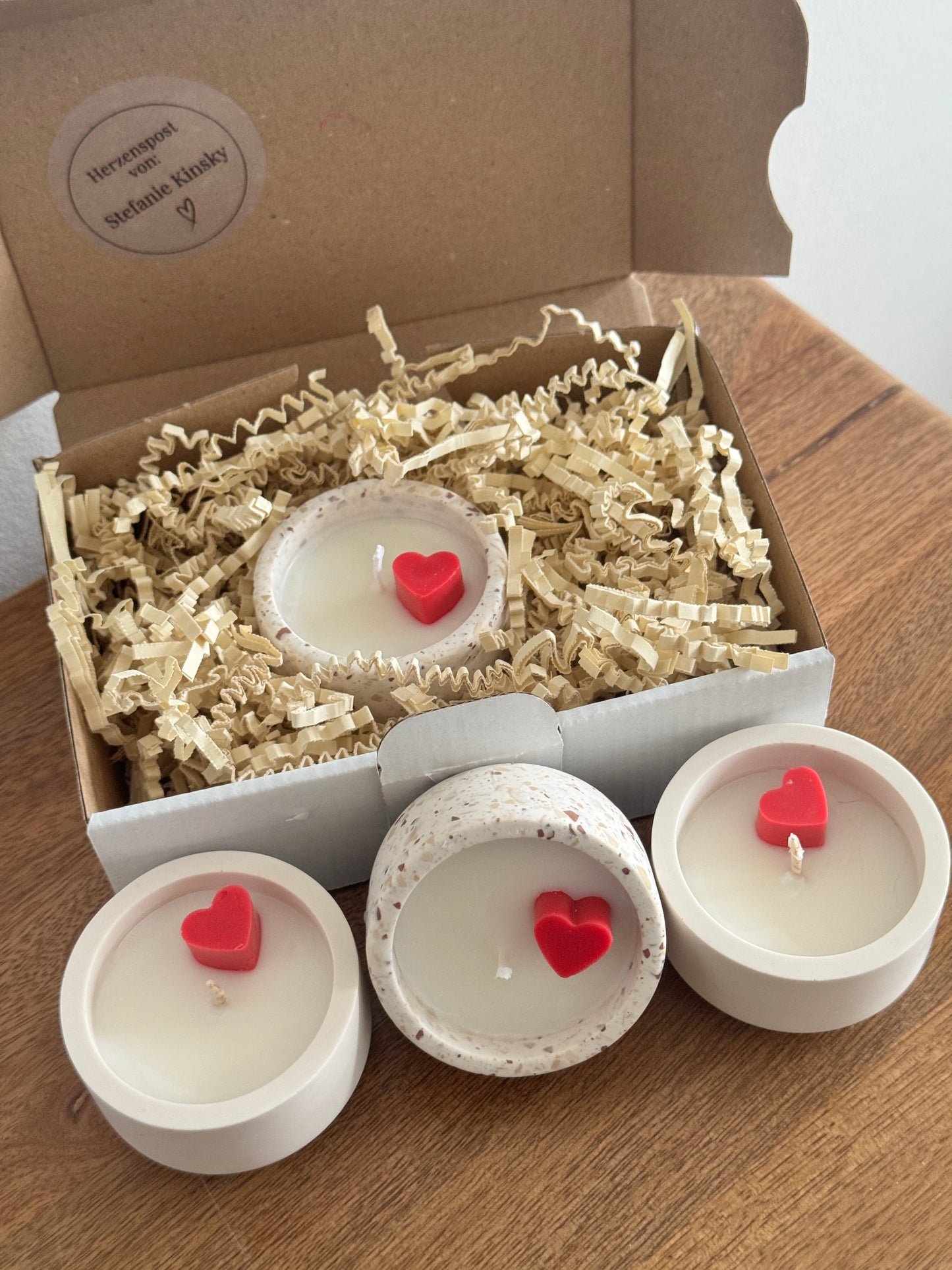 Herzensmensch-Post: Kerze zum Verschenken - Versandkostenfrei